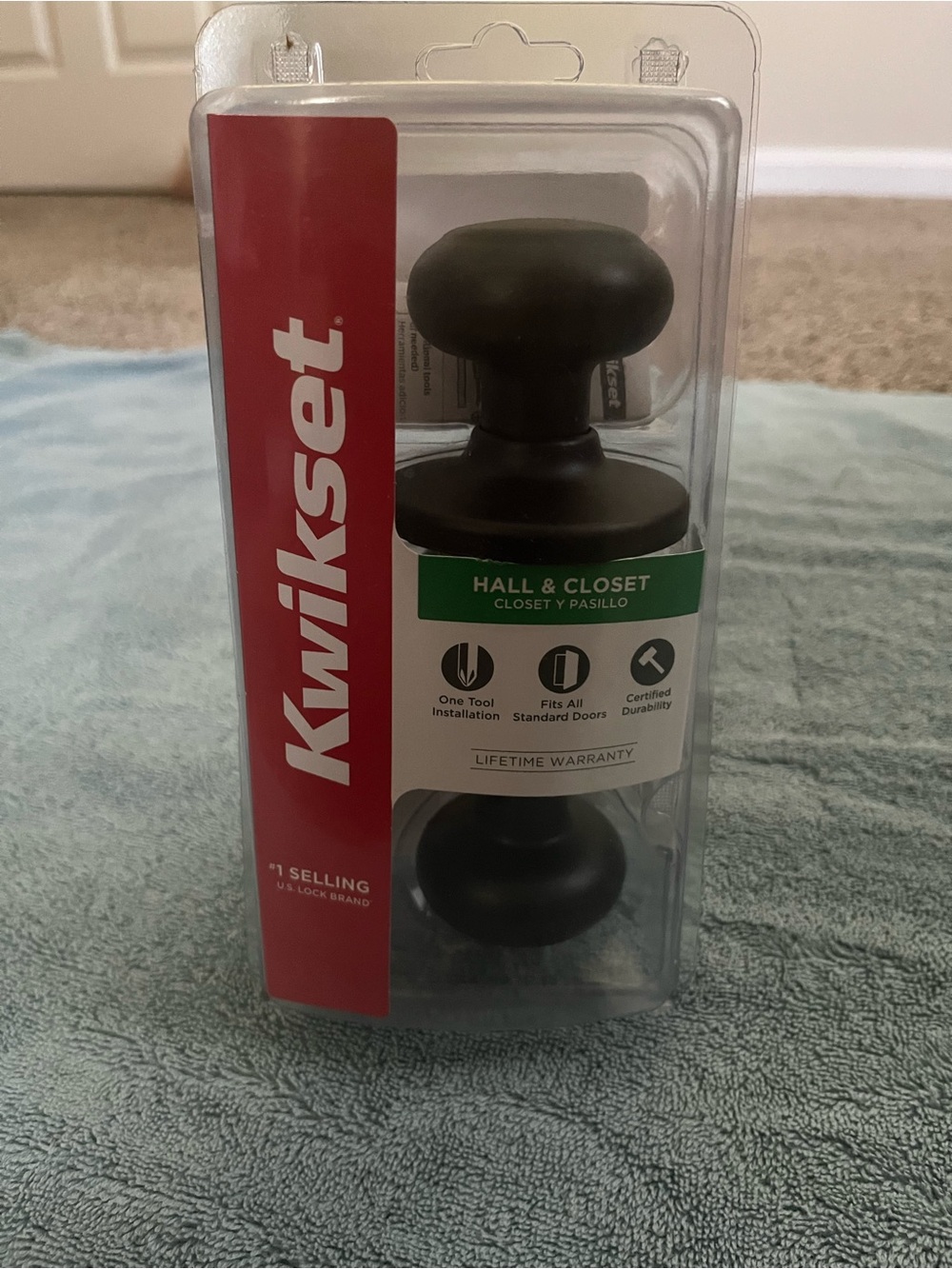 Black Doorknob Installation Kit - Black